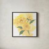 Dimensional Peony II by Chris Paschke. Shown in a sleek black glass frame for a contemporary gallery look. Available as an archival giclee rolled canvas, fine art paper, or poster print. SKU 95435a.