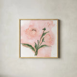 Dimensional Poppy I by Chris Paschke. Shown in a natural wood glass frame for a timeless modern aesthetic. Available as an archival giclee rolled canvas, fine art paper, or poster print. SKU 95436a.