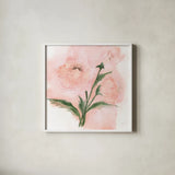 Dimensional Poppy I by Chris Paschke. Shown in a crisp white glass frame for a clean and minimalist style. Available as an archival giclee rolled canvas, fine art paper, or poster print. SKU 95436a.