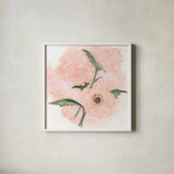 Dimensional Poppy II by Chris Paschke. Shown in a crisp white glass frame for a clean and minimalist style. Available as an archival giclee rolled canvas, fine art paper, or poster print. SKU 95437a.