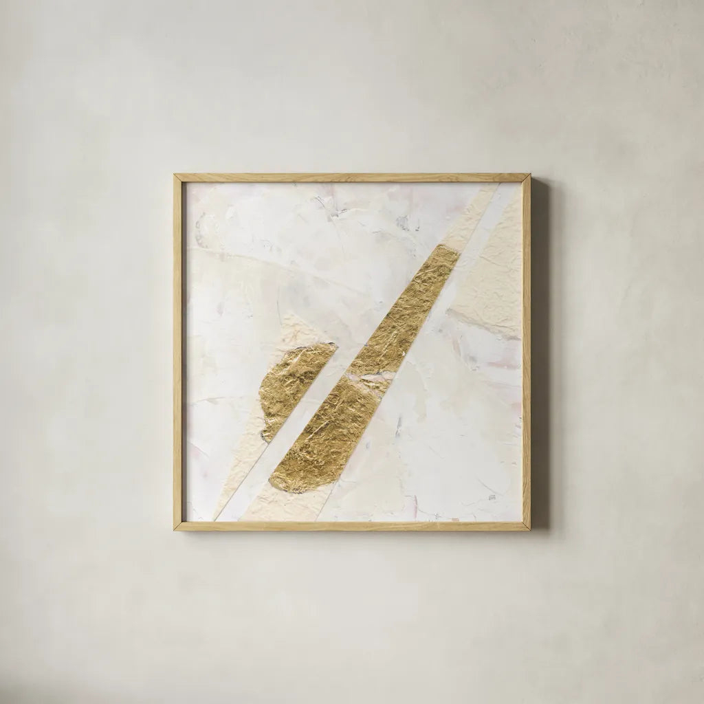 Disassembled I by Chris Paschke. Shown in a natural wood glass frame for a timeless modern aesthetic. Available as an archival giclee rolled canvas, fine art paper, or poster print. SKU 94393a.