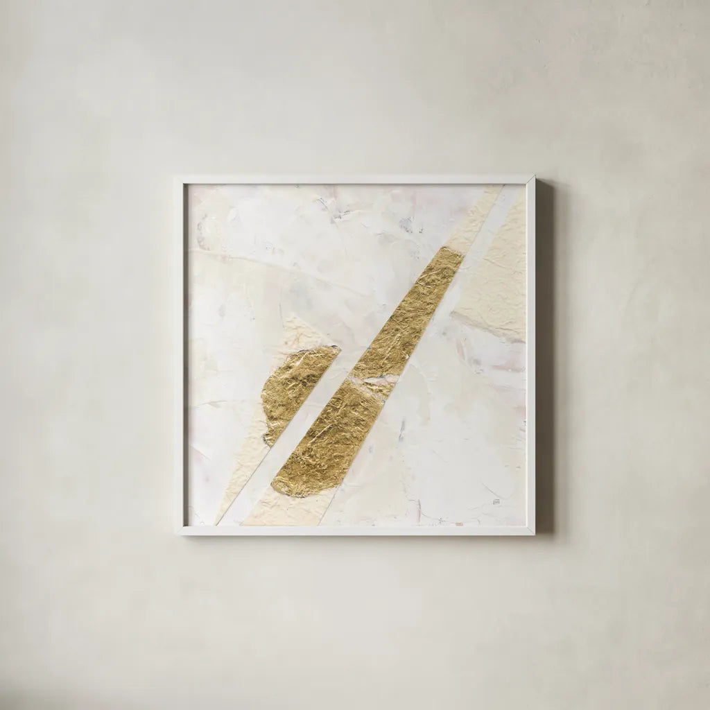 Disassembled I by Chris Paschke. Shown in a crisp white glass frame for a clean and minimalist style. Available as an archival giclee rolled canvas, fine art paper, or poster print. SKU 94393a.