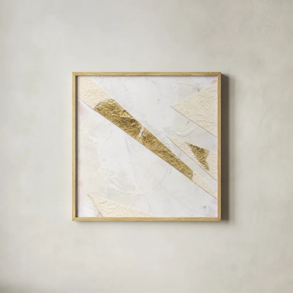 Disassembled II by Chris Paschke. Shown in a natural wood glass frame for a timeless modern aesthetic. Available as an archival giclee rolled canvas, fine art paper, or poster print. SKU 94394a.