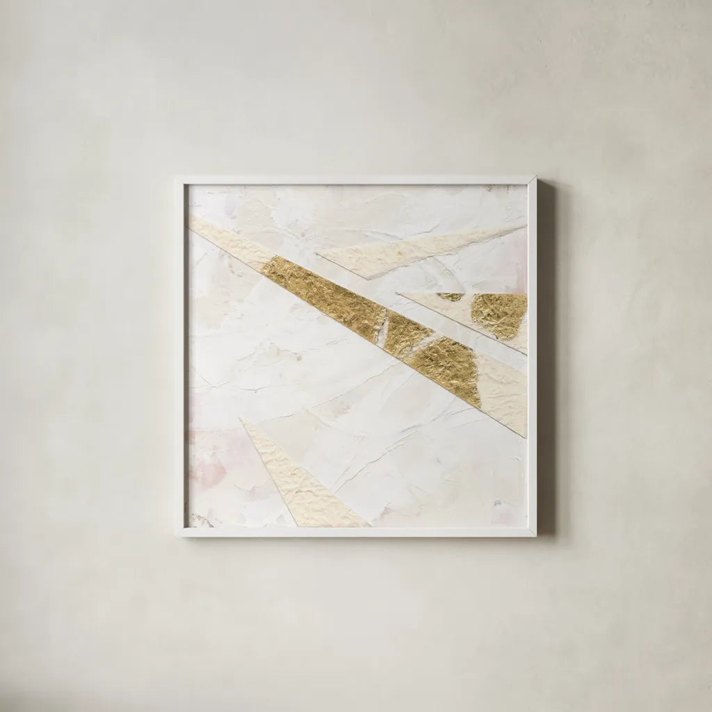 Disassembled III by Chris Paschke. Shown in a crisp white glass frame for a clean and minimalist style. Available as an archival giclee rolled canvas, fine art paper, or poster print. SKU 94395a.