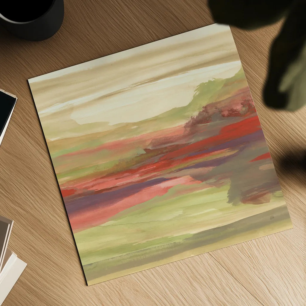 Distant Fields by Chris Paschke. Shown as a detailed flat fine art print, highlighting archival giclee quality. Available as an archival giclee rolled canvas, fine art paper, or poster print. SKU 44551a.