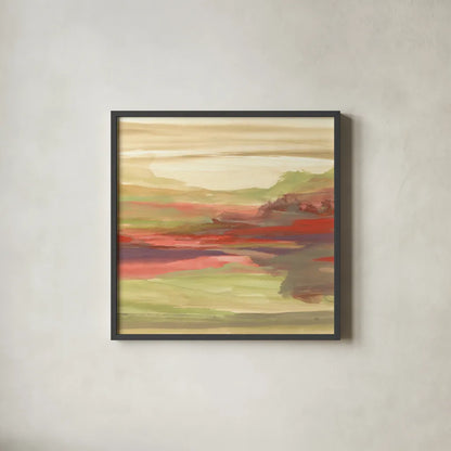 Distant Fields by Chris Paschke. Shown in a sleek black glass frame for a contemporary gallery look. Available as an archival giclee rolled canvas, fine art paper, or poster print. SKU 44551a.