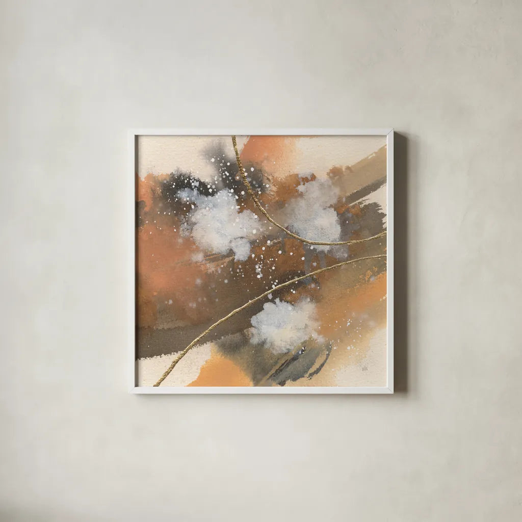 Divided Universe I by Chris Paschke. Shown in a crisp white glass frame for a clean and minimalist style. Available as an archival giclee rolled canvas, fine art paper, or poster print. SKU 73285a.