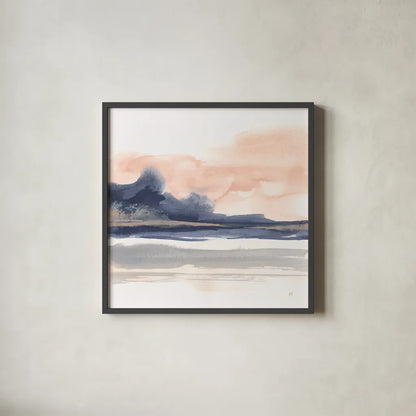 Dusk Dunes II by Chris Paschke. Shown in a sleek black glass frame for a contemporary gallery look. Available as an archival giclee rolled canvas, fine art paper, or poster print. SKU 94398a.