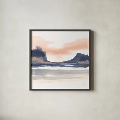 Dusk Dunes III by Chris Paschke. Shown in a sleek black glass frame for a contemporary gallery look. Available as an archival giclee rolled canvas, fine art paper, or poster print. SKU 94399a.