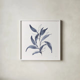 Dusk Leaves I by Chris Paschke. Shown in a crisp white glass frame for a clean and minimalist style. Available as an archival giclee rolled canvas, fine art paper, or poster print. SKU 94796a.