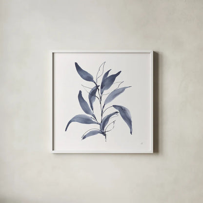 Dusk Leaves I by Chris Paschke. Shown in a crisp white glass frame for a clean and minimalist style. Available as an archival giclee rolled canvas, fine art paper, or poster print. SKU 94796a.