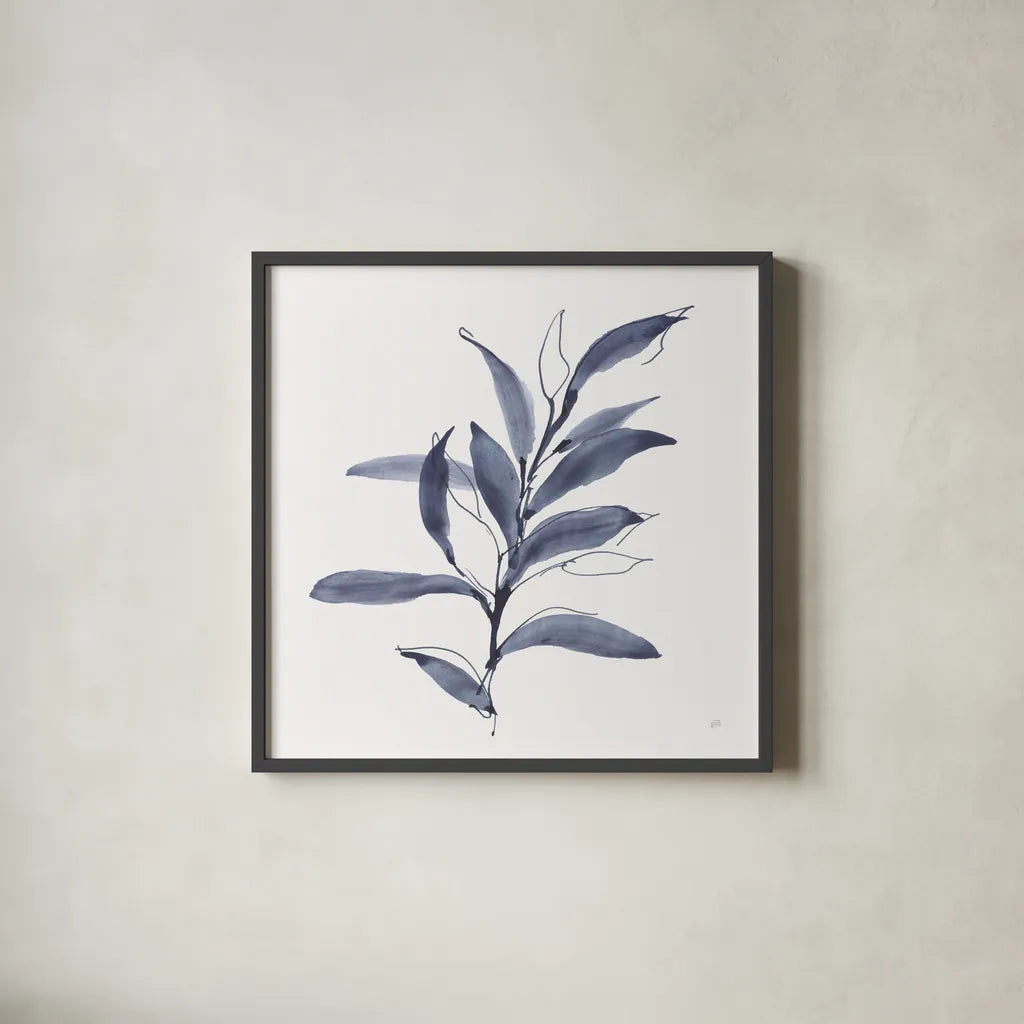 Dusk Leaves II by Chris Paschke. Shown in a sleek black glass frame for a contemporary gallery look. Available as an archival giclee rolled canvas, fine art paper, or poster print. SKU 94797a.