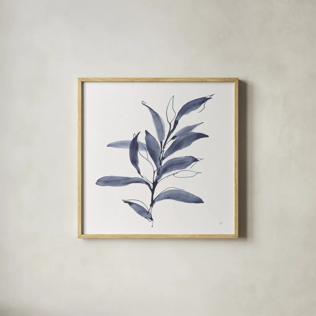 Dusk Leaves II by Chris Paschke. Shown in a natural wood glass frame for a timeless modern aesthetic. Available as an archival giclee rolled canvas, fine art paper, or poster print. SKU 94797a.