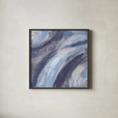 Dusk and Blue I by Chris Paschke. Shown in a sleek black glass frame for a contemporary gallery look. Available as an archival giclee rolled canvas, fine art paper, or poster print. SKU 95458a.