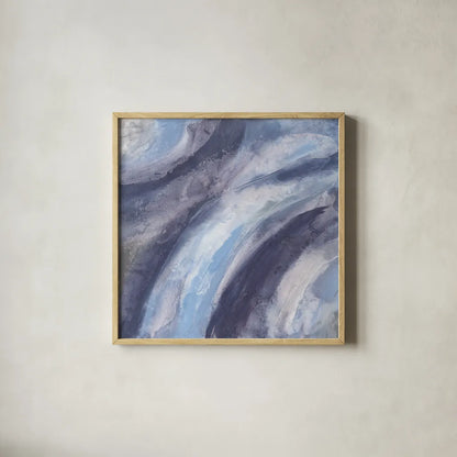 Dusk and Blue I by Chris Paschke. Shown in a natural wood glass frame for a timeless modern aesthetic. Available as an archival giclee rolled canvas, fine art paper, or poster print. SKU 95458a.