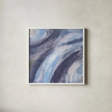 Dusk and Blue I by Chris Paschke. Shown in a crisp white glass frame for a clean and minimalist style. Available as an archival giclee rolled canvas, fine art paper, or poster print. SKU 95458a.