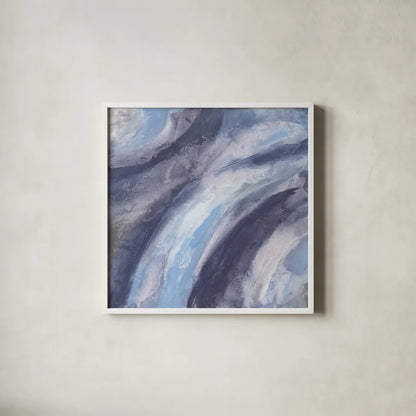 Dusk and Blue I by Chris Paschke. Shown in a crisp white glass frame for a clean and minimalist style. Available as an archival giclee rolled canvas, fine art paper, or poster print. SKU 95458a.