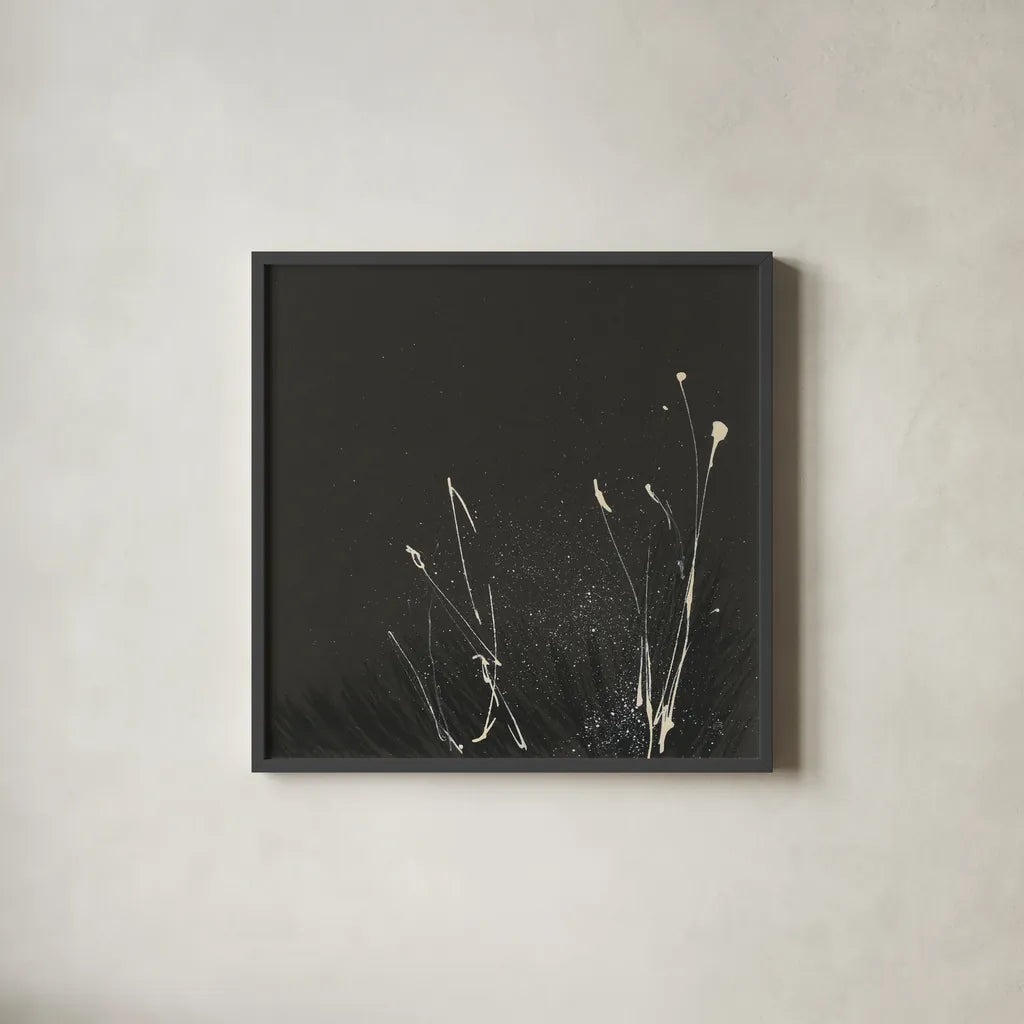 Dusting IV by Chris Paschke. Shown in a sleek black glass frame for a contemporary gallery look. Available as an archival giclee rolled canvas, fine art paper, or poster print. SKU 84558a.