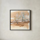 Dusting of Gold IV by Chris Paschke. Shown in a sleek black glass frame for a contemporary gallery look. Available as an archival giclee rolled canvas, fine art paper, or poster print. SKU 90871a.