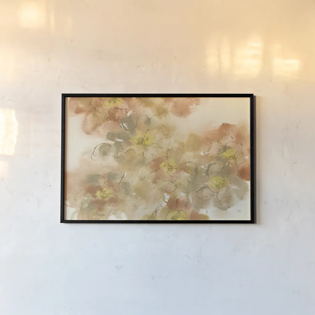 Earthly Freesia by Chris Paschke. shown as a paper print in a black flame. Available as a archival giclee rolled canvas, fine art paper, or poster print. SKU 50272i.