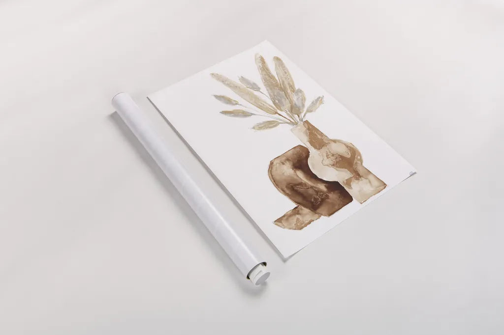 Earthy Vase Gray Bunny Tail by Chris Paschke. shown as a rolled paper print. Available as archival giclee rolled canvas, fine art paper, or poster print. SKU 77173h.