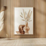 Earthy Vase Gray Bunny Tail by Chris Paschke. shown as over sized large wall art. Available as an archival giclee rolled canvas, fine art paper, or poster print. SKU 77173h.