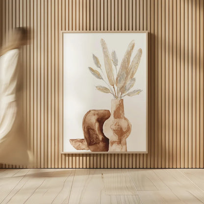 Earthy Vase Gray Bunny Tail by Chris Paschke. shown as over sized large wall art. Available as an archival giclee rolled canvas, fine art paper, or poster print. SKU 77173h.