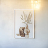 Earthy Vase Gray Bunny Tail by Chris Paschke. shown as a paper print in a white frame. Available as a archival giclee rolled canvas, fine art paper, or poster print. SKU 77173h.
