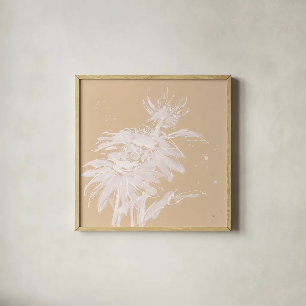 Echinacea I by Chris Paschke. Shown in a natural wood glass frame for a timeless modern aesthetic. Available as an archival giclee rolled canvas, fine art paper, or poster print. SKU 66768a.