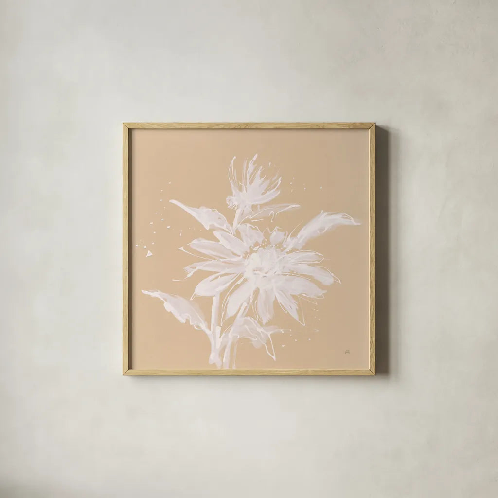 Echinacea II by Chris Paschke. Shown in a natural wood glass frame for a timeless modern aesthetic. Available as an archival giclee rolled canvas, fine art paper, or poster print. SKU 66769a.