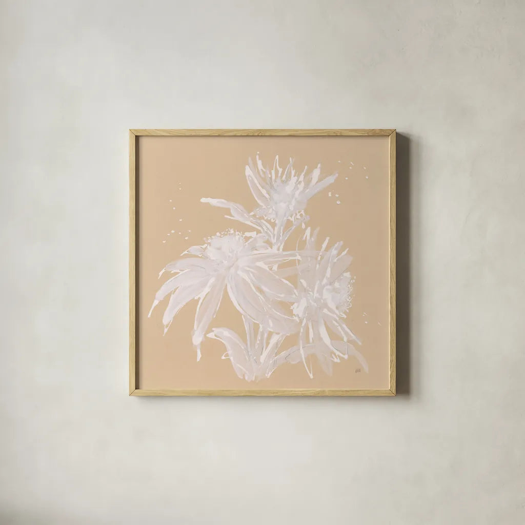 Echinacea IV by Chris Paschke. Shown in a natural wood glass frame for a timeless modern aesthetic. Available as an archival giclee rolled canvas, fine art paper, or poster print. SKU 66771a.