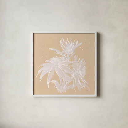 Echinacea IV by Chris Paschke. Shown in a crisp white glass frame for a clean and minimalist style. Available as an archival giclee rolled canvas, fine art paper, or poster print. SKU 66771a.