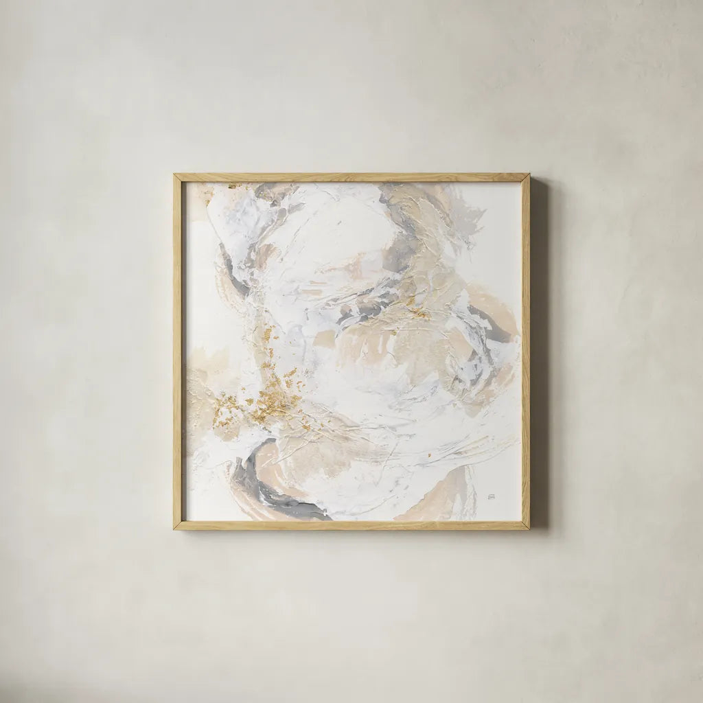 Echoes IV by Chris Paschke. Shown in a natural wood glass frame for a timeless modern aesthetic. Available as an archival giclee rolled canvas, fine art paper, or poster print. SKU 94392a.