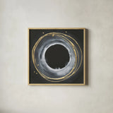 Eclipse I by Chris Paschke. Shown in a natural wood glass frame for a timeless modern aesthetic. Available as an archival giclee rolled canvas, fine art paper, or poster print. SKU 81884a.