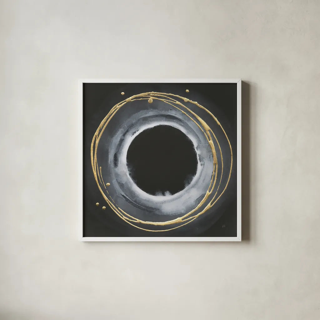 Eclipse I by Chris Paschke. Shown in a crisp white glass frame for a clean and minimalist style. Available as an archival giclee rolled canvas, fine art paper, or poster print. SKU 81884a.