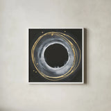 Eclipse I by Chris Paschke. Shown in a crisp white glass frame for a clean and minimalist style. Available as an archival giclee rolled canvas, fine art paper, or poster print. SKU 81884a.