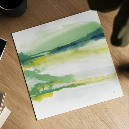 Emerald and Chartreuse II by Chris Paschke. Shown as a detailed flat fine art print, highlighting archival giclee quality. Available as an archival giclee rolled canvas, fine art paper, or poster print. SKU 81054a.