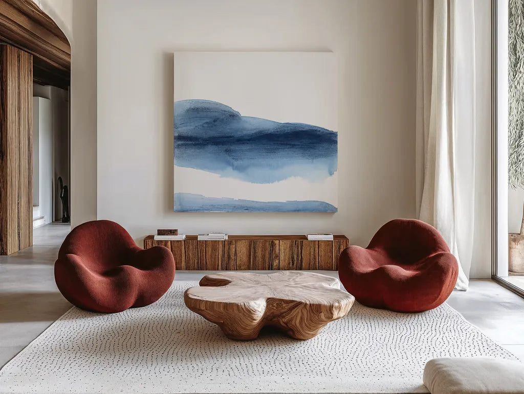 Emotion II by Chris Paschke. Shown as extra-large giant wall art in a modern living room. Available as an archival giclee rolled canvas, fine art paper, or poster print. SKU 82263a.