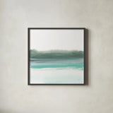 Empowering Mint II by Chris Paschke. Shown in a sleek black glass frame for a contemporary gallery look. Available as an archival giclee rolled canvas, fine art paper, or poster print. SKU 68164a.