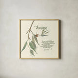 Eucalyptus by Chris Paschke. Shown in a natural wood glass frame for a timeless modern aesthetic. Available as an archival giclee rolled canvas, fine art paper, or poster print. SKU 1445a.
