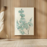 Eucalyptus Branch III by Chris Paschke. shown as over sized large wall art. Available as an archival giclee rolled canvas, fine art paper, or poster print. SKU 55065h.