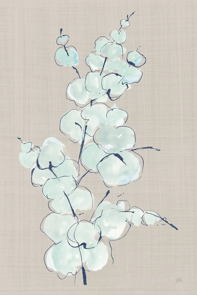 Eucalyptus Branch IV Blue Gray by Chris Paschke. SKU 56420h. Archival Giclee Fine art print for wall decor.