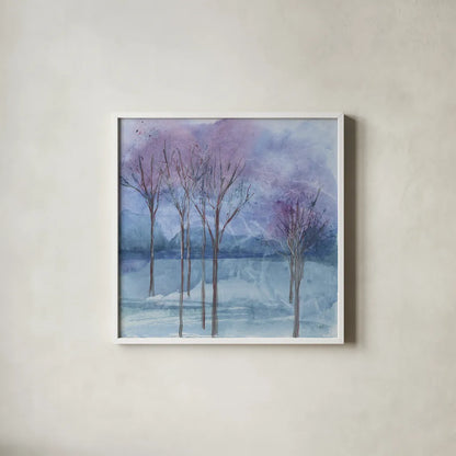 Evening Serenade I by Chris Paschke. Shown in a crisp white glass frame for a clean and minimalist style. Available as an archival giclee rolled canvas, fine art paper, or poster print. SKU 23950a.