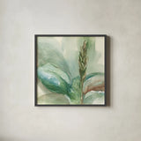 Exotic Flower I by Chris Paschke. Shown in a sleek black glass frame for a contemporary gallery look. Available as an archival giclee rolled canvas, fine art paper, or poster print. SKU 48030a.