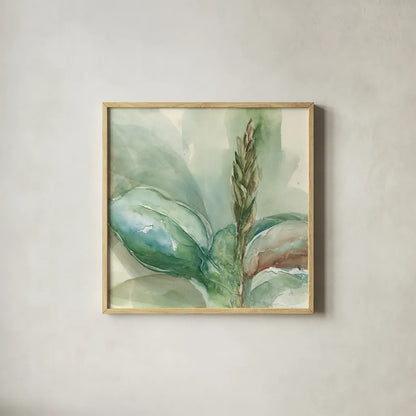 Exotic Flower I by Chris Paschke. Shown in a natural wood glass frame for a timeless modern aesthetic. Available as an archival giclee rolled canvas, fine art paper, or poster print. SKU 48030a.