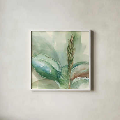 Exotic Flower I by Chris Paschke. Shown in a crisp white glass frame for a clean and minimalist style. Available as an archival giclee rolled canvas, fine art paper, or poster print. SKU 48030a.