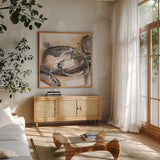 Expressionism III by Chris Paschke. Shown in a natural wood frame in a cozy modern living room. Available as an archival giclee rolled canvas, fine art paper, or poster print. SKU 88362a.