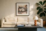Expressionism III by Chris Paschke. Displayed in a glass frame with matte in a clean modern living room. Available as an archival giclee rolled canvas, fine art paper, or poster print. SKU 88362a.