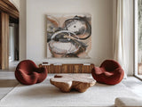Expressionism IV by Chris Paschke. Shown as extra-large giant wall art in a modern living room. Available as an archival giclee rolled canvas, fine art paper, or poster print. SKU 88363a.