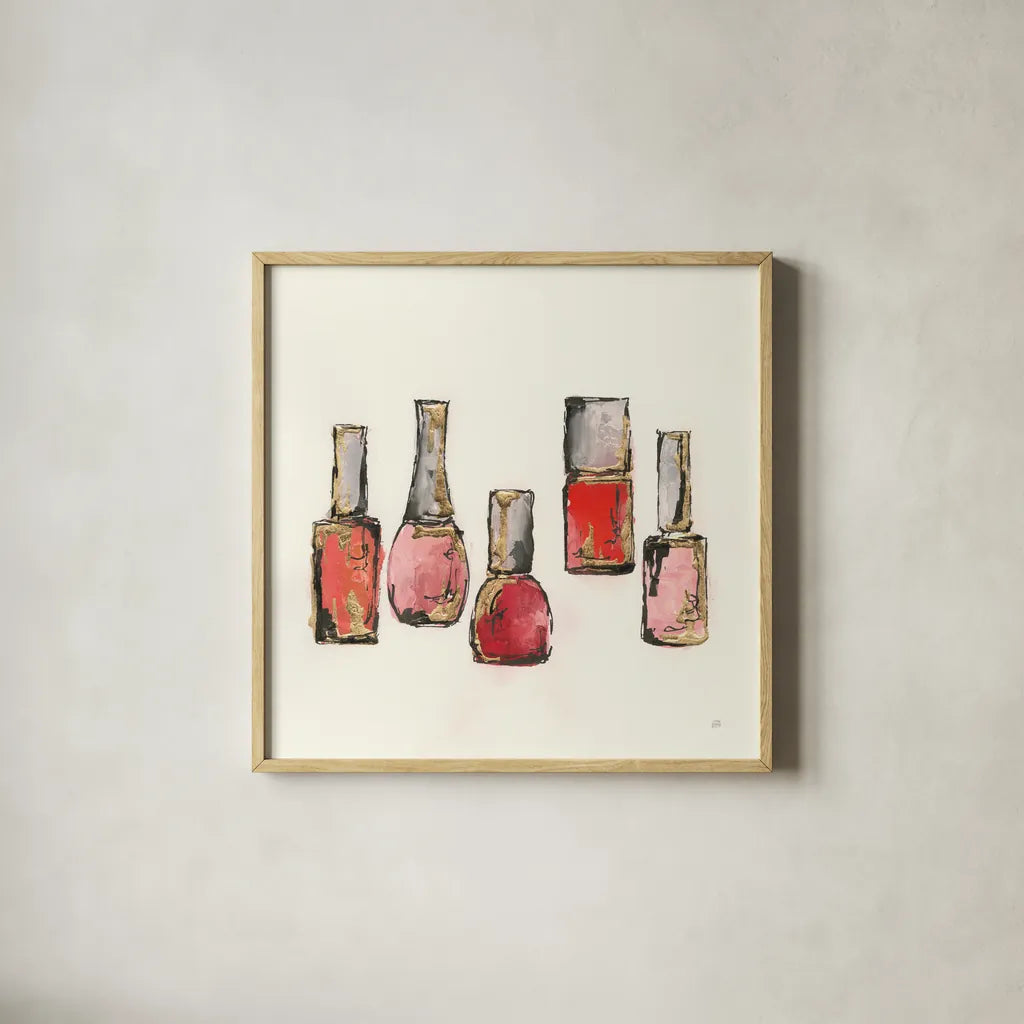 Fashion First I by Chris Paschke. Shown in a natural wood glass frame for a timeless modern aesthetic. Available as an archival giclee rolled canvas, fine art paper, or poster print. SKU 49452a.